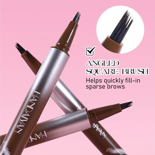 Magic Liquid Eyebrow Pen & Brow-Fection Angled Brush Eyebrow Pencil – Waterproof, Long-Lasting for Natural-Looking Full Brows (# 04)