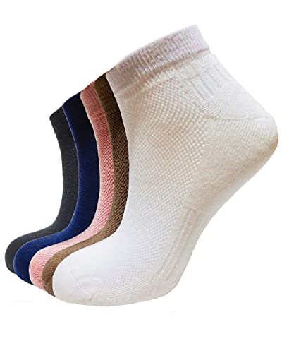 Turkuaz Tulip Bamboo Socks Womens Ankle And Soft Socks Antibacterial Moisture Wicking Running Socks Antiperspirant Hiking Socks (5 Pairs, Small, Mixed Color) #TOP24