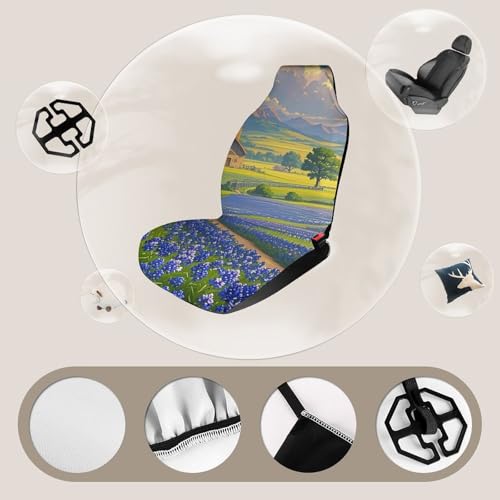 Housse de siège de voiture universelle Texas Bluebonnets pour auto et SUV - 4