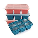 Eiswürfelform Groß,Eiswürfelform,Eiswürfelbehälter,4Pcs,Eiswürfel Groß,Eiswürfelformen,Grosse Eiswürfelform Eckig,Silikon Eiswürfelform Mit Deckel,Große Eiswürfel,Große Eiswürfelform Silikon