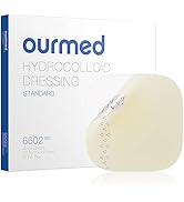 Ourmed Hydrokolloid Wundauflagen, 10cm x 10cm, 10 Stück, Große wasserdichte Hydrokolloid Wundaufl...