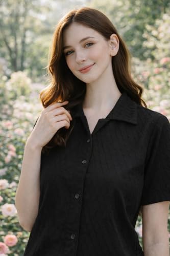 Image of Zilcon Bricks Womens Fashion Crop top for Woman Casual Short Sleeve Shirts for Woman | Women Fashion | Formal Shirts for Women