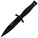 Smith & Wesson SWHRT9B 9in High Carbon S.S. Fixed Blade Knife with 4.7in Dagger Point Blade and TPE Handle for Outdoor, Tactical, Survival and EDC , Black