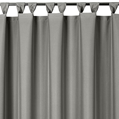 Eurofirany Garden Outdoor Vorhang mit Klett-Schlaufen, 1 Stück, Blickdicht & Wetterfest, UV-Schutz, für Balkon Terrasse Pergola Pavillon, H200 x B155 cm, Hellgrau