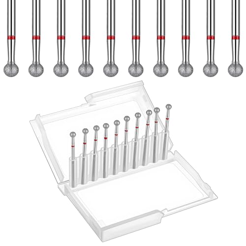 Mabor 10pcs Cuticle Drill Bits Set, Nail Drill Bits for Dead Skin Removal, Two-Way Rotate Ball Tip for Professional Manicure Pedicure Tools