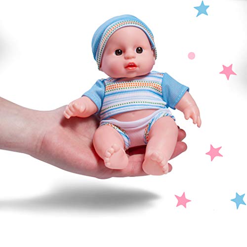 Prextex Mini Twin Dolls Set - 7.5 Inch Cute Baby Twins Dolls Boy And Girl Set - Baby Doll Accessories Best Gift Toys For Baby And Toddler Girls #TOP3