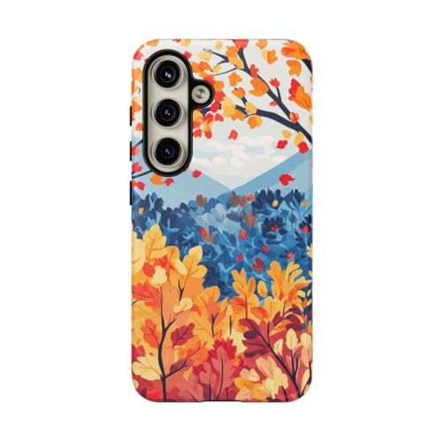 Arbres d'automne colorés coque rigide Samsung S24 pour vos balades et sorties