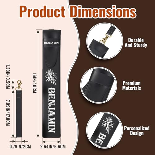 UIDMEN Personalized Drum Stick Bag with Name, Custom Drum Stick Holder, Portable Waterproof PU Leather Drumstick HolderGifts for Drummers, Beginners in Band, Mallets Gift for Drummer Teens, Drummer