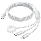 RAVIAD 3 in 1 Caricatore Apple Watch per Apple Watch, USB C, Lightning 1.2M