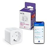 WiZ WLAN-Smart-Stecker, Typ F, 230V,50 Hz,einfache Einrichtung,Matter-zertifiziert,intelligente Steuerung, Sprachbefehle, kompatibel mit Alexa, Google Home und Apple Home,ohne Leistungsmesser,1er-Pack
