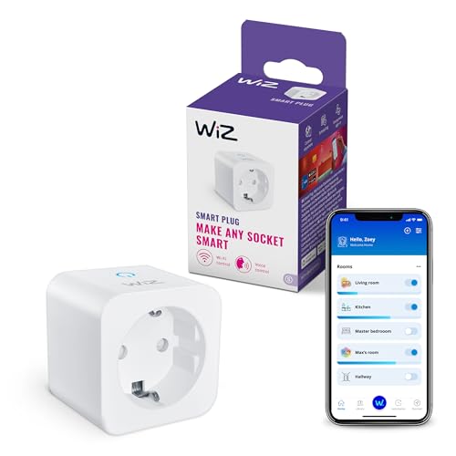 Wiz Enchufe Inteligente Wi-Fi, Tipo F, 230v, 50hz, Fácil Instalación, Certificación Matter, Control Inteligente, Comandos De Voz, Compatible Con Alexa, Google Home, Y Apple Home, Pack De 1