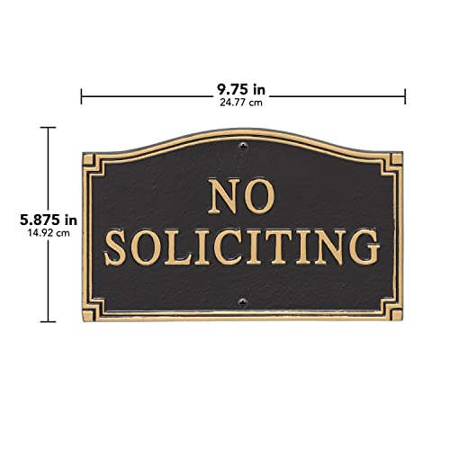 Statement Plaque, Small Wall/Lawn - No Soliciting... MADE IN THE USA!! by Whitehall - Image 3