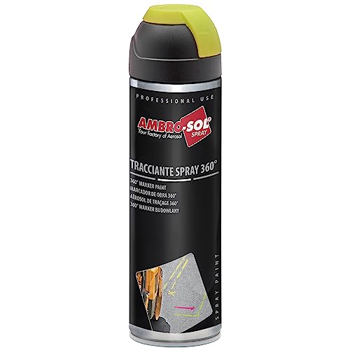Ambro-Sol V403Giallof Tracciante Marker Spray 360°, Sia Per Uso Professionale Che Domestico, Per Asfalti, Muri E Legno, Bomboletta Spray In Banda Stag