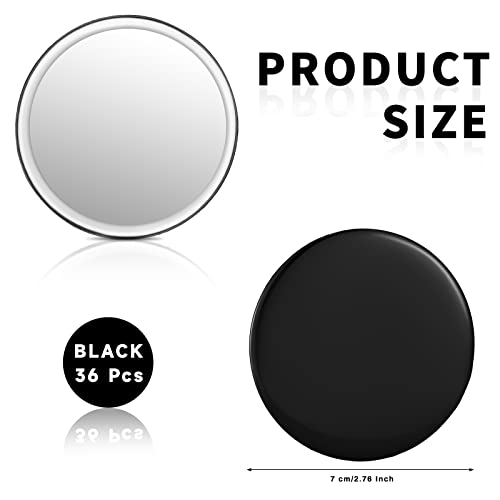 36 Pcs Compact Mirror Round Makeup Glass Mirror Small Pocket Mirror Portable Mini Mirrors Personal Purse Mini Makeup Mirror For Women Girls Gifts Travel Daily Use, 2.76 Inch (Black) #TOP2