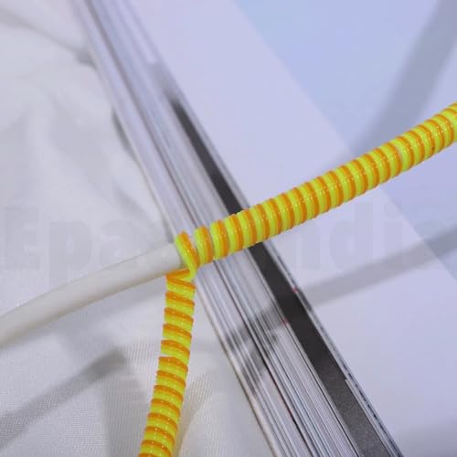 Image of J'TTON Spiral Triple Color (2 Pcs) 1.4 Meters Each-Full Size Cable Cord Charger Protector Saver Winder for iPhone & Android Charging Cables (Yellow)