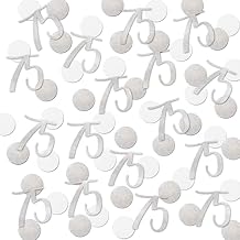 Silver Glitter 75 Confetti ، رقم عيد ميلاد 75 Confetti ، 200pcs Anniversary Party Table Decoration Supplies