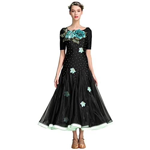 Robe moderne danse broderie haut de gamme : tenue de scène élégante pour performance
