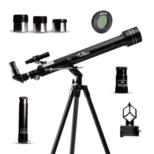 Pie Matrix Phoenix 60700 Astronomical land & Sky Refractor Telescope with 175x Ultra Zoom,Fully Coated Glass Optics, Alt-Az Mount,Professionals to Explore Moon,Saturn Rings, Planets & Deep Sky Objects discount deal