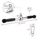 Zipzell™ Sports Straight Tricep Bar with Revolving Rubber Grip Handle, Chrome Steel, Straight Bar LAT Bar Cable Machine Attachment gallery image
