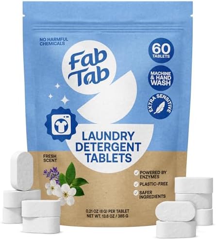 Amazon.com: Fab Tab Laundry Detergent Tablets, Clean Ingredients ...