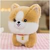 Peluche de perro, animal de peluche simulado, almohada de peluche abrazable, regalo para niño y niña (marrón y blanco, 9.8 pulgadas) 2