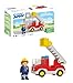 Produktbild PLAYMOBIL JUNIOR | Feuerwehrleiterfahrzeug | nachhaltiges Spielzeug für Kinder ab 1 Jahr | inkl. drehbarer Leiter und Feuerwehrmann | 71683