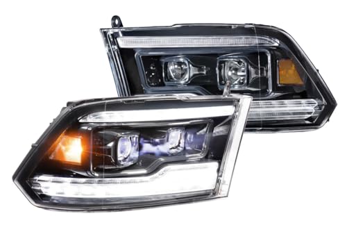 Morimoto XB LED Headlight (White DRL), Fits 2009-2018 Dodge Ram 1500/2500/3500, Plug and Play Headlight Assembly with Switchback Sequential Turn Signals & UV Coated Lens (1x LF520-ASM)