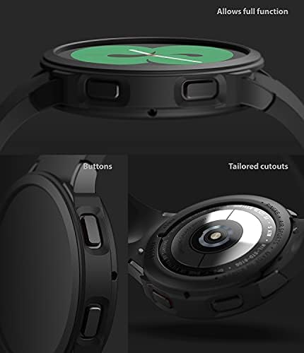 Ringke Air Sports Compatible with Samsung Galaxy Watch 4 40mm Case, Thin Soft Flexible Rugged TPU Raised Bezel Frame Protective Button Cover for Galaxy Watch4 40mm - Black