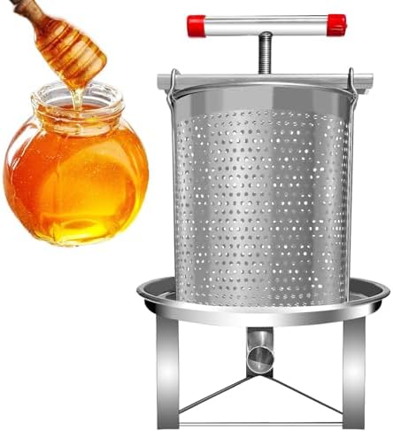 Portable Stainless Steel Honey Press & Beeswax Extractor | Manual Beekeeping Machine for Honey, Juice & Winemaking | Essential Tool for Home Beekeepers