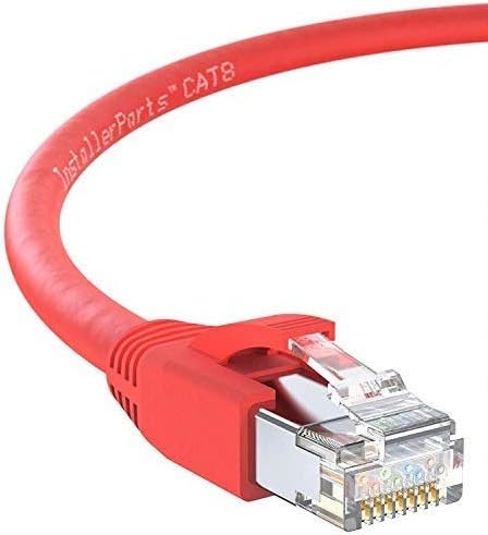 InstallerParts Cat8 Ethernet Cable 25 ft Red