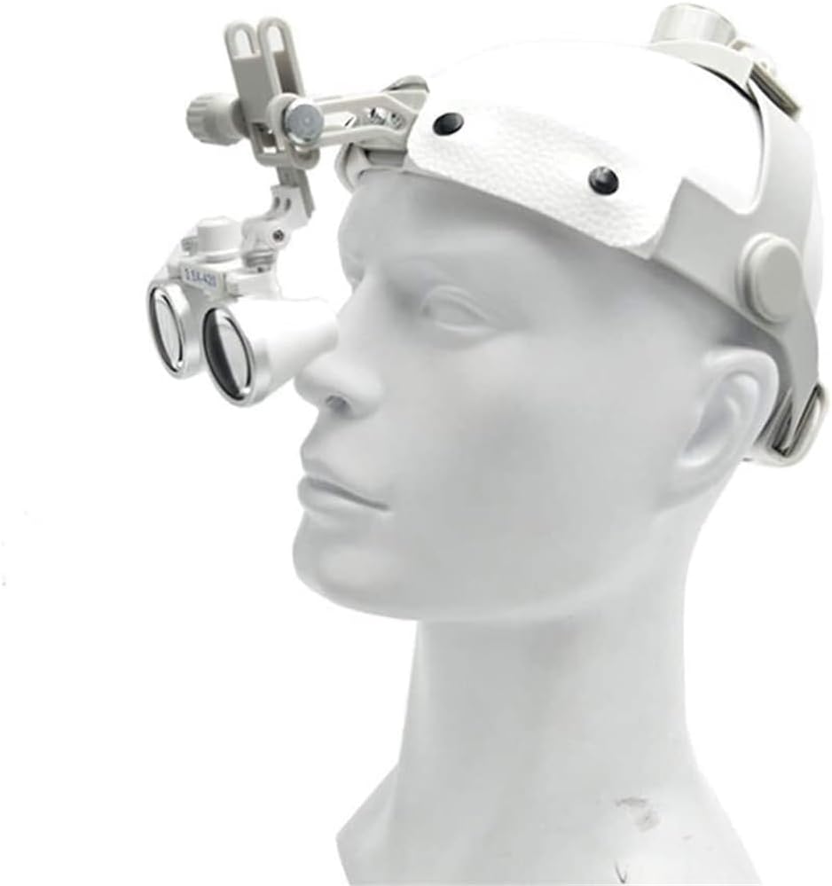 Head Mounted Dentist Dental Surgery Medical Binocular Magnifier, Magnifying Glass Dental loupe, 3.5X Medical Magnifier with LED