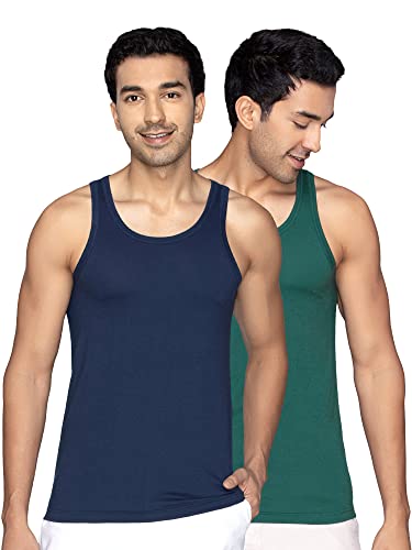 Image of XYXX Men's Cotton Modal Round Neck Vest | Antimicrobial, Breathable, Soft & Comfortable Man's Inner, Ultralight Baniyan for Man (Pack of 2)