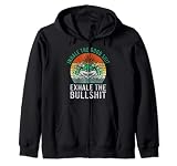 Inhale Good Shit Exhale Bullshit Rabbit Bunny Cannabis Weed Zip Hoodie