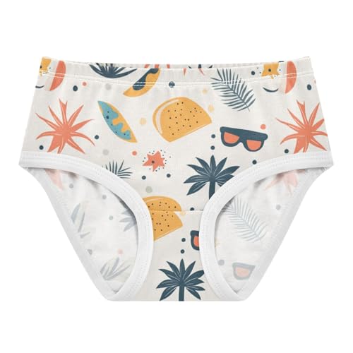 ZZKKO Summer Fun Pattern Girls Underwear Toddler Panties for Girls Comfort Brief Size 2-8T