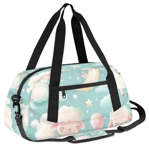 Funny Sheep Kids Duffle Bag Boys Girls Small Sport Dance Gym Bag for Overnight Travel Weekender Carry On3