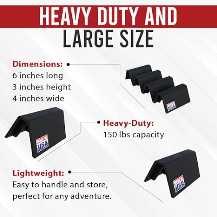 BULLKE USA-Made Rooftop Pipe Support CTL - 6 Heavy Duty - 250 lbs Capacity - Pipe Cradle & Conduit Support - 100% Recycled Plastic - 4 Pack