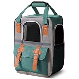 ALLSOPETS Haustier Hunde Rucksäcke Hunderucksack Tragetasche für Katzen Tragbar Transport Rucksack Reisen Tragetasche für Haustiere Große Katzen Kleine Hunde Grün