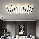 LED Deckenleuchte mit Fernbedienung Dimmbar Modern Kreative Blumen Designe Deckenlampe Wohnzimmerlampe Schwarz Groß Jugendzimmer Decken Leuchte Schlafzimmer Arbeitszimmer Büro Decke Lampen (A-90CM)