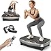 Vibrationsplatte, Rüttelplatte Sport für Zuhause, Vibrationsboard mit 150kg Belastbarkeit, 99 Stufen, Kompaktes Design mit Leisem Motor, Trainingsbänder, Vibrationsplatte für Frauen und Männer