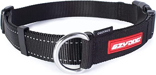 EzyDog Checkmate Martingale Collar for Dogs – Premium Nylon Training Dog Collar for Easy Control with no Choking (Large, Black)