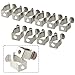 Versatile 30pcs Practical Tool Holder 6-28mm Steel Open Replacement Spring Clips Silver(19mm)