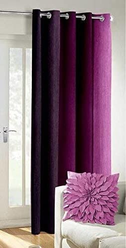 Polyester Home Furnishing Attractive Eyelet Rings Modern 3D Patta Curtain (Wine, 7 Feet) - Set of 1