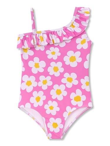 Image of Girls One Piece Swimsuits Adjustable Double Strap for Kids Palm Tree Print Toddler Bathing Suit Size 2T-10