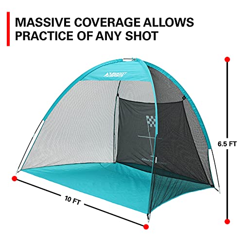 Rukket 10X6 Portable Golf Hitting Net, Tent Style Practice Driving Netting For Outdoor & Indoor Use, Professional Golfing At Home, Swing Training Aids For Golfers #TOP2