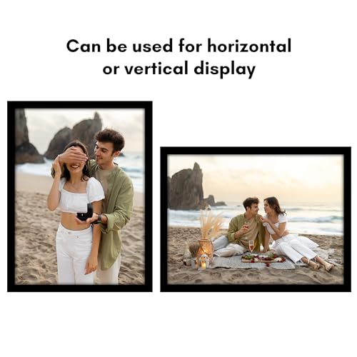 Image of Americanflat 14x19 Poster Frame - Black Engineered Wood with Polished Plexiglass - Wide Picture Frame for Vertical or Horizontal Wall Display - Epic Collection - Black