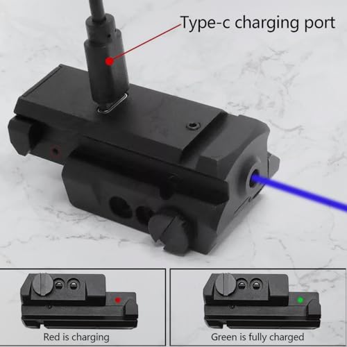 Gotical Blue Beam Laser Sight | USB Rechargeable | Fits 11mm/20mm Rails, Compact USB Rechargeable Blue Laser Dot Sight Easy Clamps on 11mm 20mm Standard Rail with Pressure Switch USB Charging Cable by Gotical - Image 6