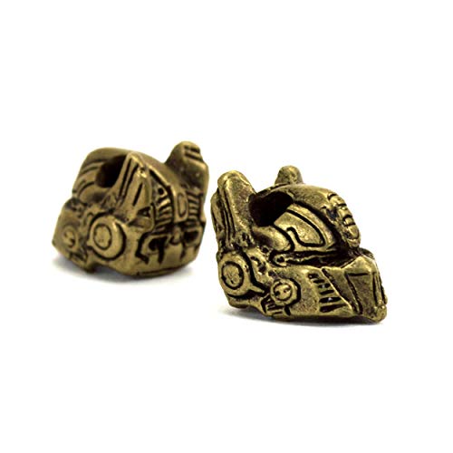 oleksandr.victory BEAD BRONZE PARACORD LEATHER LANYARD BEADS HAND-CAST METAL (Optimus Prime)