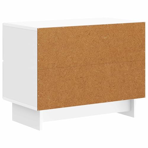 Cabinet de Chevet Blanc Brillant en Bois d'Ingénierie 62 cm - 7