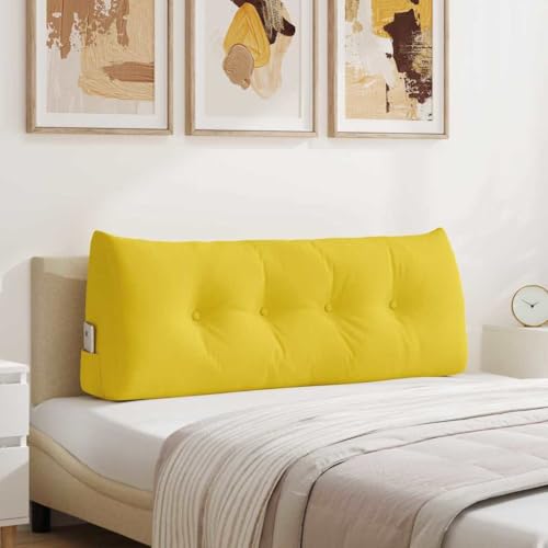 Coussin de dossier jaune pour lire au lit confortablement le soir