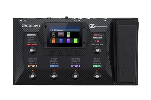 Zoom Processador multiefeitos G6 com pedal de expressão FP02M para guitarrista
